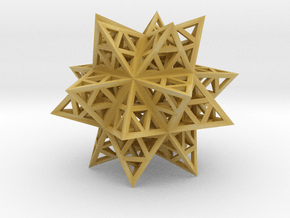 Stellated Triforce Icosahedron 1.6" in Tan Fine Detail Plastic
