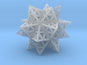 Stellated Triforce Icosahedron 1.6" in Clear Ultra Fine Detail Plastic