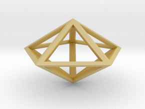 Pentagonal Bipyramid 1" in Tan Fine Detail Plastic