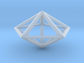 Pentagonal Bipyramid 1" in Clear Ultra Fine Detail Plastic