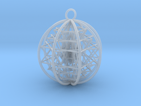 3D Sri Yantra 8 Sided Symmetrical Pendant 2" in Clear Ultra Fine Detail Plastic