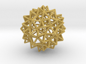 Stellated Rhombicosidodecahedron 2" in Tan Fine Detail Plastic