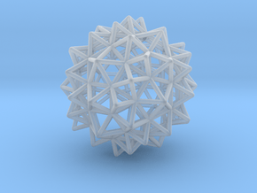 Stellated Rhombicosidodecahedron 2" in Clear Ultra Fine Detail Plastic