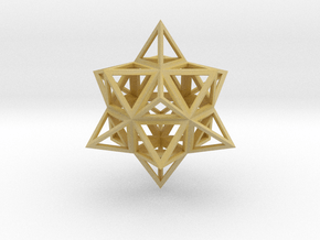 Wireframe Stellated Vector Equilibrium 3"  in Tan Fine Detail Plastic