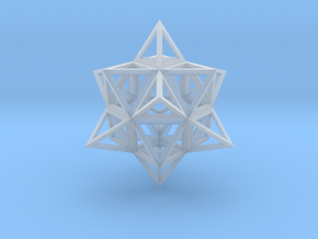 Wireframe Stellated Vector Equilibrium 3"  in Clear Ultra Fine Detail Plastic