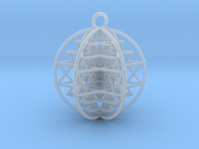 3D Sri Yantra 6 Sided Symmetrical Pendant 2"  in Clear Ultra Fine Detail Plastic