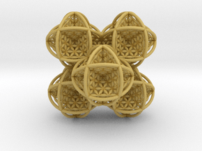 Flower of Life Stack 7 in Tan Fine Detail Plastic