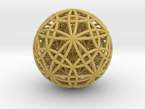 IcosaDodeca w/ Nested 14 Stellated Dodecahedrons in Tan Fine Detail Plastic