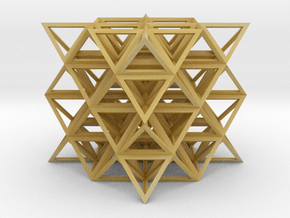 64 Tetrahedron made from 8 Stellated Octahedrons  in Tan Fine Detail Plastic