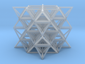 64 Tetrahedron made from 8 Stellated Octahedrons  in Clear Ultra Fine Detail Plastic