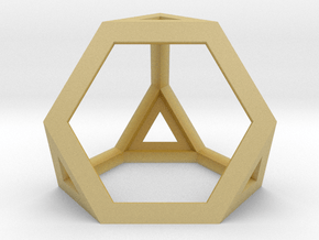 Truncated Tetrahedron in Tan Fine Detail Plastic