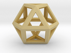 Cuboctahedron in Tan Fine Detail Plastic