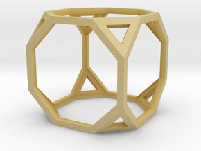 Truncated Cube in Tan Fine Detail Plastic