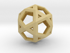Icosidodecahedron in Tan Fine Detail Plastic