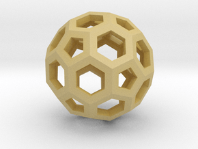 Truncated Icosahedron in Tan Fine Detail Plastic