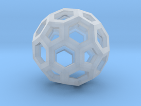Truncated Icosahedron in Clear Ultra Fine Detail Plastic