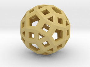 Rhombicosidodecahedron in Tan Fine Detail Plastic