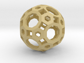 Truncated Icosidodecahedron in Tan Fine Detail Plastic