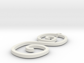 Curvy Pendant in White Natural Versatile Plastic