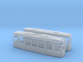 1:220 Straßenbahn Tw721 und Beiwagen Gehäuse mit D in Clear Ultra Fine Detail Plastic