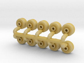 10 Wheels for the Befort Double Header Trailer in Tan Fine Detail Plastic