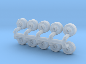 10 Wheels for the Befort Double Header Trailer in Clear Ultra Fine Detail Plastic