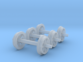 0m wheels - open spokes - Ore in Clear Ultra Fine Detail Plastic