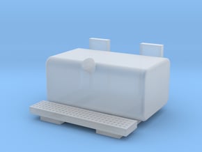 Square fuel tank with long step in Clear Ultra Fine Detail Plastic