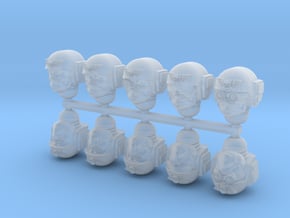 Imperial Soldier Heads Set 6 10x Mix in Clear Ultra Fine Detail Plastic