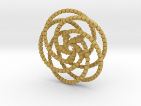 Cube Knobs 5 Rings - 5cm in Tan Fine Detail Plastic
