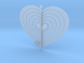 Heart Swap Spinner Flat - 15cm in Clear Ultra Fine Detail Plastic