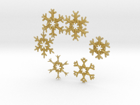 Snow Flakes 6 Points - MULTI PACK in Tan Fine Detail Plastic