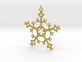 Snow Flake 5 Points - w Loopet - 7cm in Tan Fine Detail Plastic