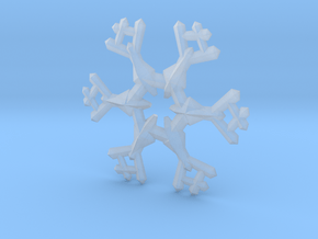 Snow Flake 6 Points A - 5cm in Clear Ultra Fine Detail Plastic