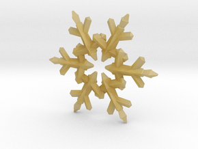 Snow Flake 6 Points C - 5cm in Tan Fine Detail Plastic