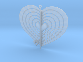 6 Heart Spinner Radial Waved - 15cm in Clear Ultra Fine Detail Plastic