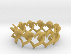 12 Hearts Chain Bracelet in Tan Fine Detail Plastic