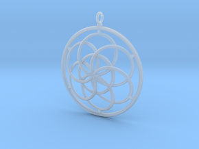 Seed of Life Pendant - 4.5cm in Clear Ultra Fine Detail Plastic