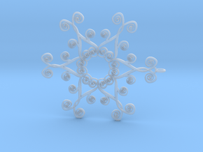 Suessish Snow Flake - 7cm in Clear Ultra Fine Detail Plastic