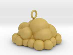 Puffy Cloud Dangler - 4cm in Tan Fine Detail Plastic