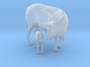 Ankole-Watusi 1:72 Mother and Calf in Clear Ultra Fine Detail Plastic