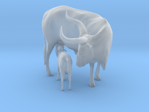 Ankole-Watusi 1:20 Mother and Calf in Clear Ultra Fine Detail Plastic