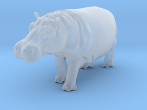 Hippopotamus 1:76 Walking Male in Clear Ultra Fine Detail Plastic