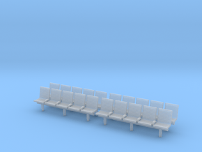 TJ-H04553x4 - bancs de quai 5 places avec dossier in Clear Ultra Fine Detail Plastic