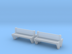 TJ-H04555x2 - bancs de quai en beton, doubles in Clear Ultra Fine Detail Plastic