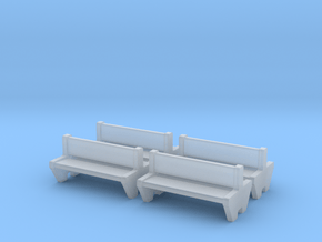 TJ-H04555x4 - bancs de quai en beton, doubles in Clear Ultra Fine Detail Plastic