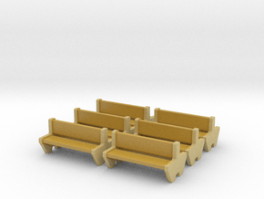 TJ-H04555x6 - bancs de quai en beton, doubles in Tan Fine Detail Plastic