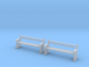 TJ-H04556x2 - bancs de quai en bois in Clear Ultra Fine Detail Plastic