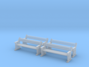 TJ-H04556x4 - bancs de quai en bois in Clear Ultra Fine Detail Plastic
