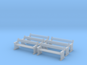 TJ-H04556x6 - bancs de quai en bois in Clear Ultra Fine Detail Plastic